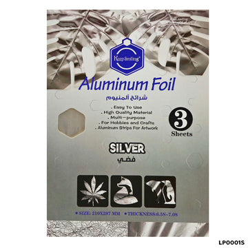 Silver Foil Sheets A4 (210x297mm) - Pack of 3