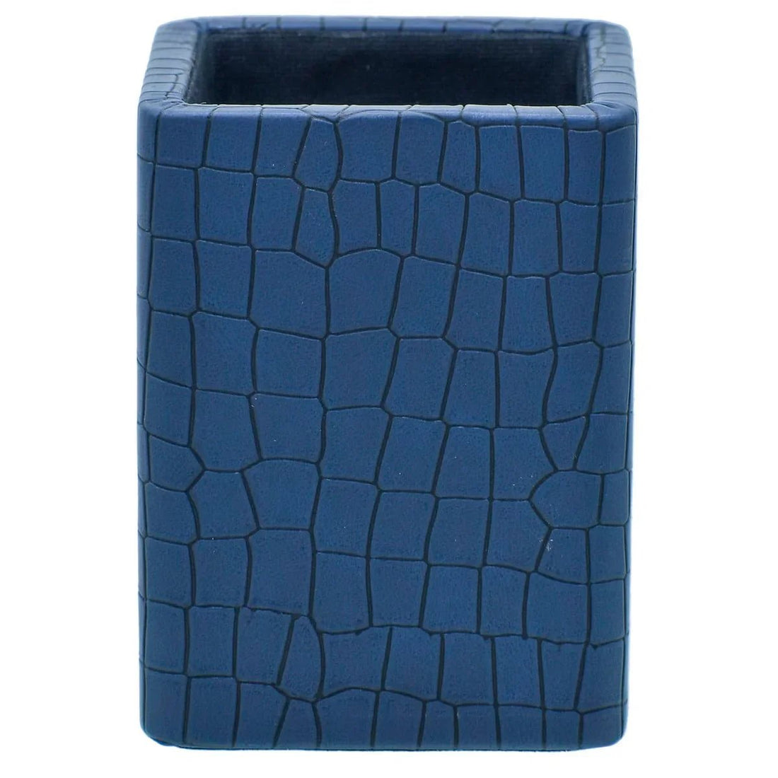 Leather Pen Stand Square Crocodile Blue Tumbler LPSS05