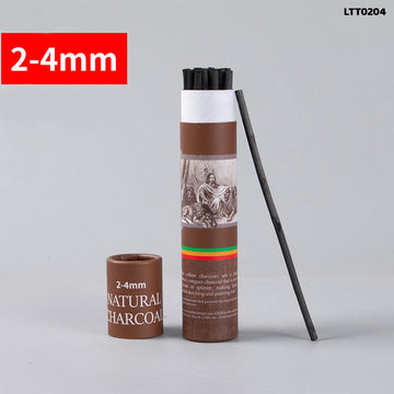 Natural Charcoal Sticks 2-4mm - Pack of 25 for Sketching