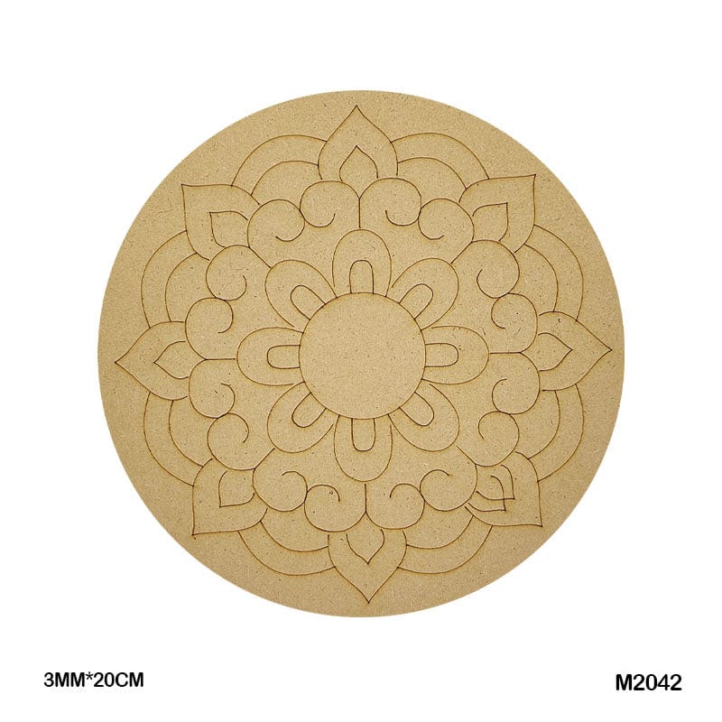 M2042 Mdf Cutout Round Mandala Engrave 3Mm*20Cm