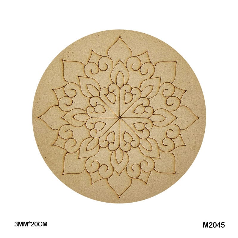 M2045 Mdf Cutout Round Mandala Engrave 3Mm*20Cm