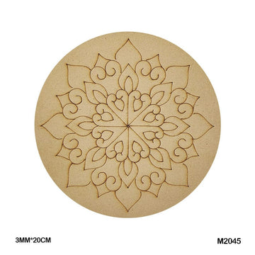 M2045 Mdf Cutout Round Mandala Engrave 3Mm*20Cm