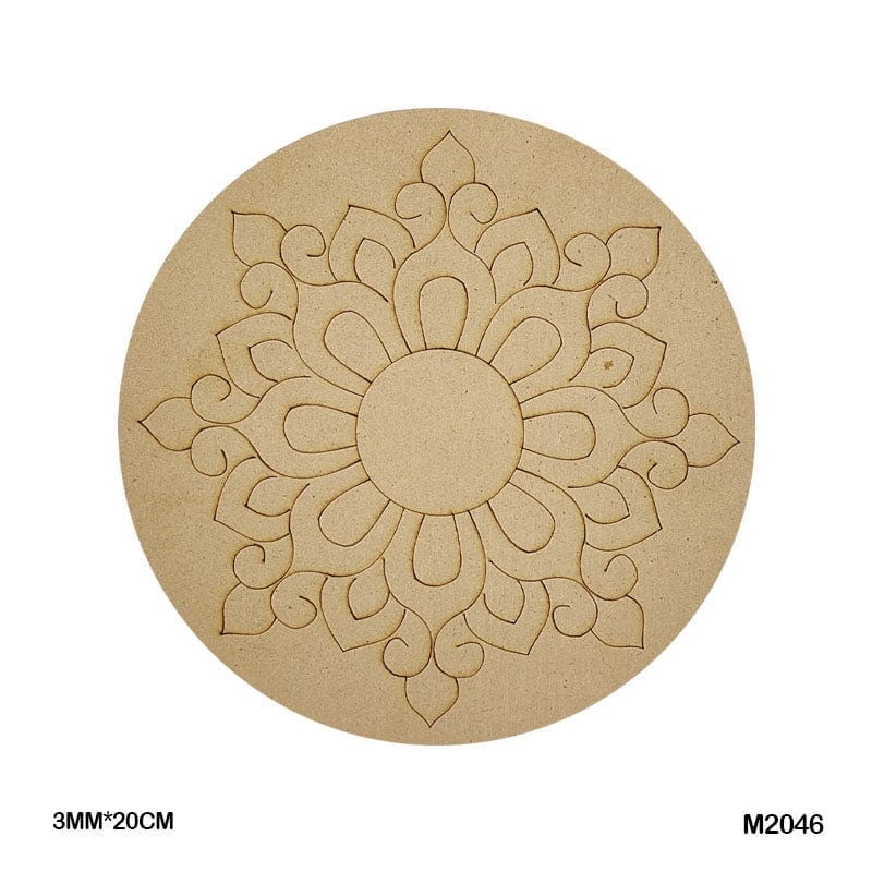 M2046 Mdf Cutout Round Mandala Engrave 3Mm*20Cm