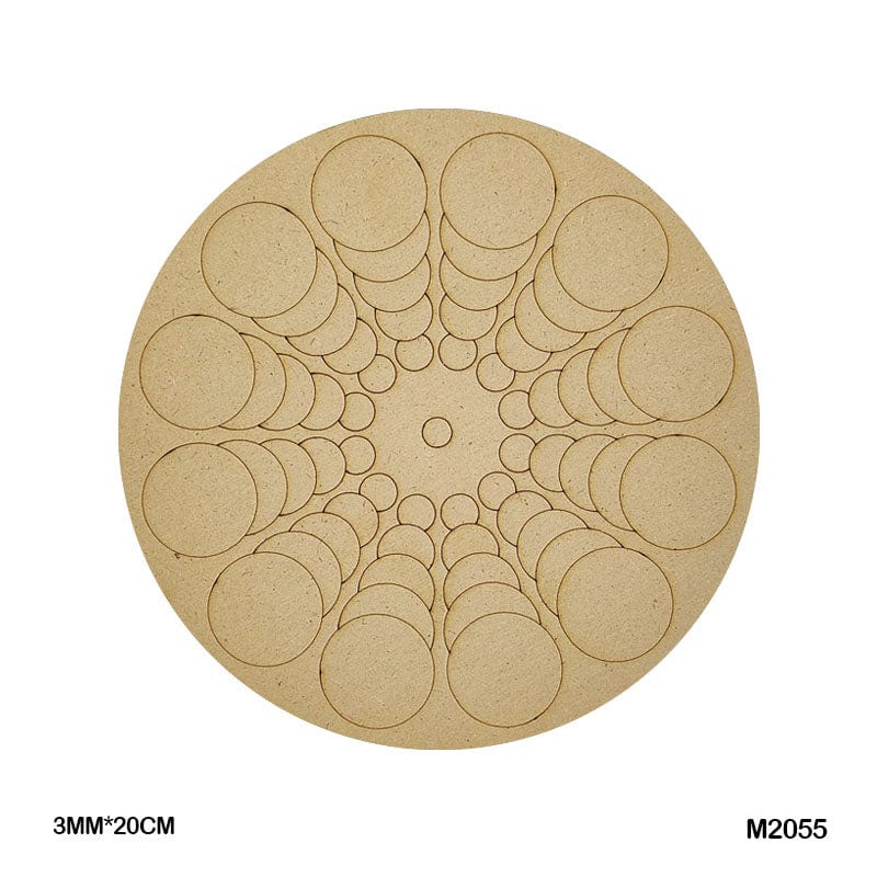 M2055 Mdf Cutout Round Mandala Engrave 3Mm*20Cm