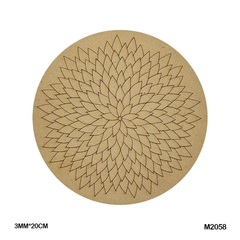 M2058 Mdf Cutout Round Mandala Engrave 3Mm*20Cm