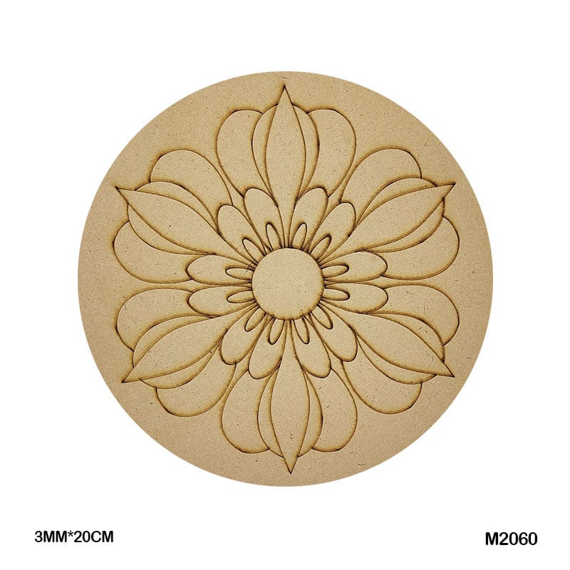 M2060 Mdf Cutout Round Mandala Engrave 3Mm*20Cm