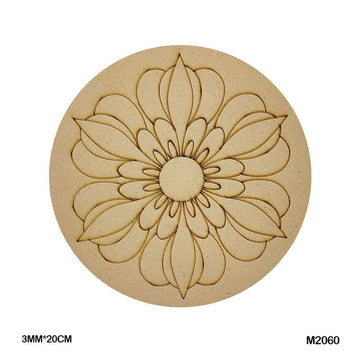 M2060 Mdf Cutout Round Mandala Engrave 3Mm*20Cm