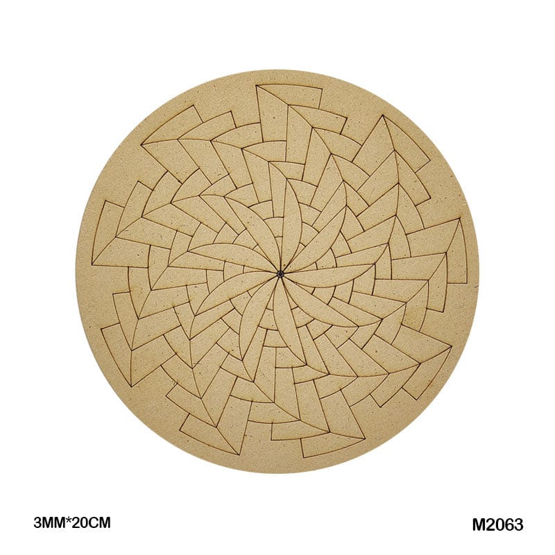 M2063 Mdf Cutout Round Mandala Engrave 3Mm*20Cm