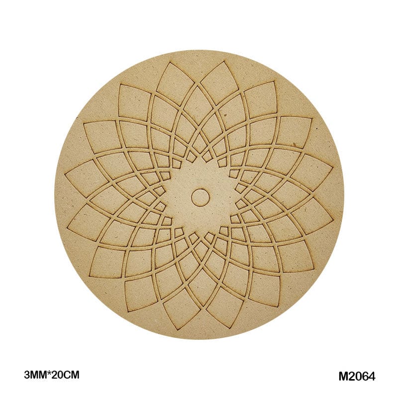 M2064 Mdf Cutout Round Mandala Engrave 3Mm*20Cm