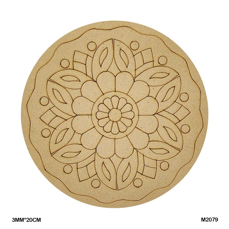 M2079 Mdf Cutout Round Mandala Engrave 3Mm*20Cm