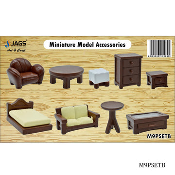 Miniature Accessories 2T Furniture 9 Pcs | M9PSETB