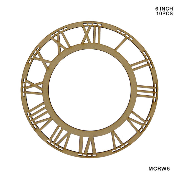 MDF Clock Base I Cutout Roman Watch Round 6 Inch I Pack of 10