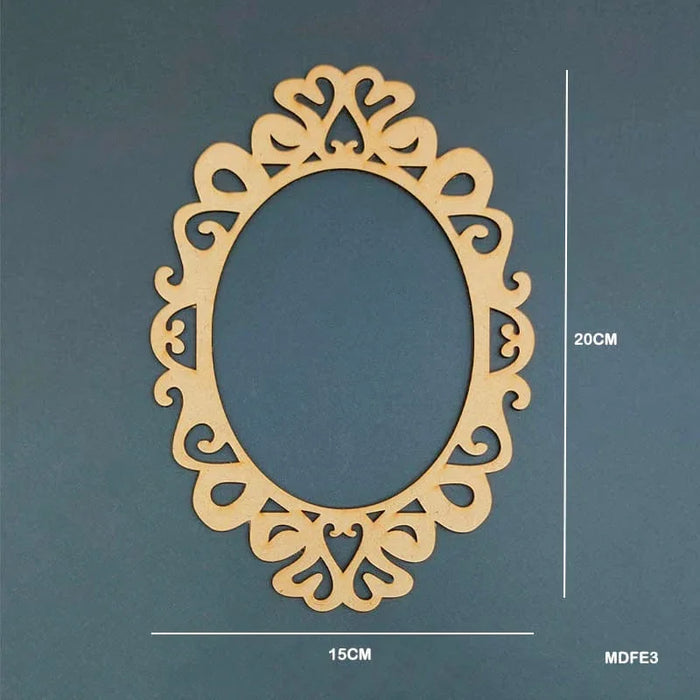 Ornate Oval MDF Craft Cutout - Decorative Frame