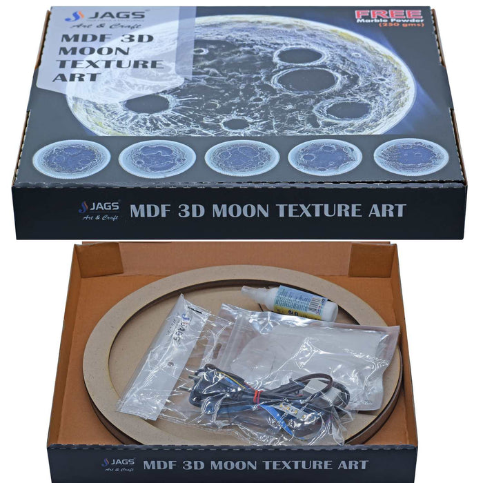 MDF 3D Moon Making Light Kit – 12 Inch Round Base with LED | DIY Moon Lamp