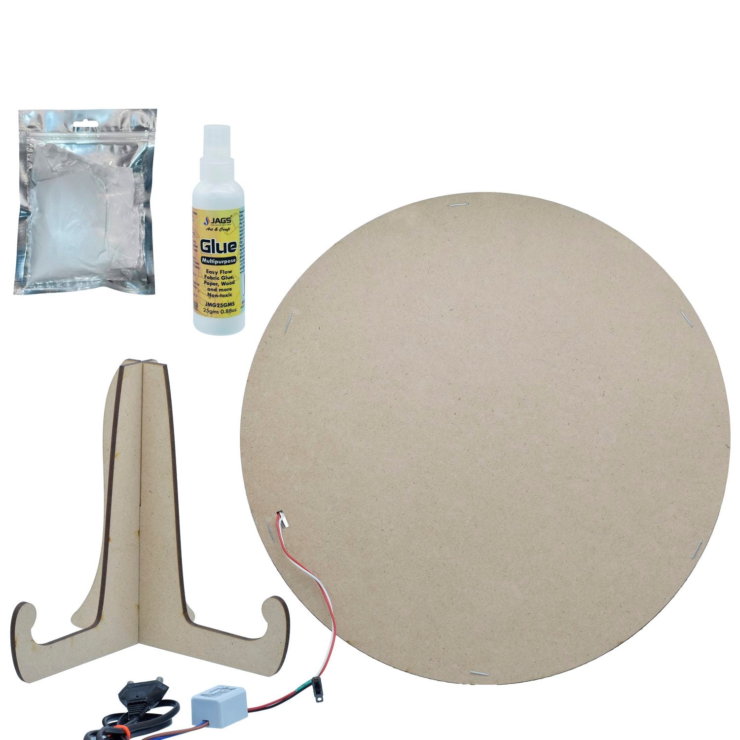 MDF 3D Moon Making Light Kit - base board close up