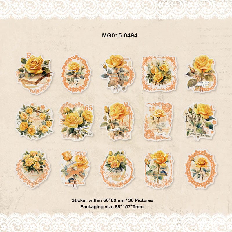 Mg015-0494 Dream Of Flower Sticker Pack 30Pc