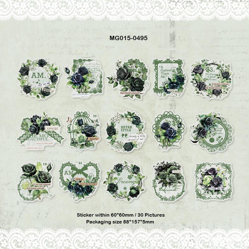 Mg015-0495 Dream Of Flower Sticker Pack 30Pc