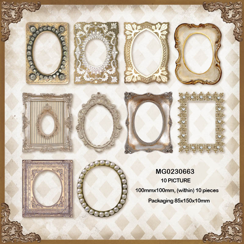 Mg023-0663 Retro Collect paper Cutout for Journaling & Scrapbooking s Border 10Pc
