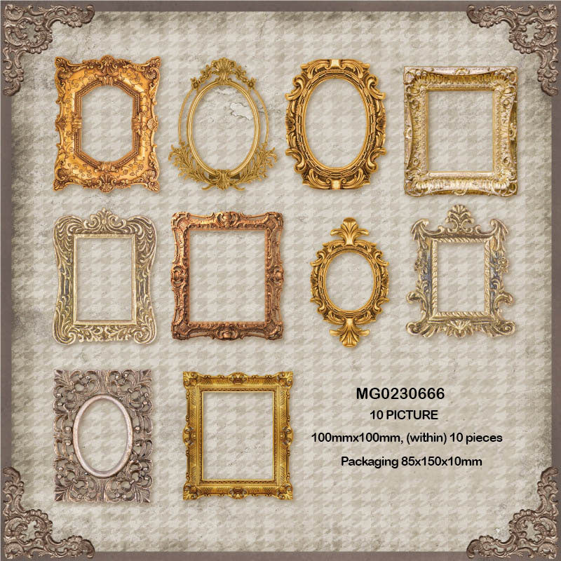 Mg023-0666 Retro Collect paper Cutout for Journaling & Scrapbooking s Border 10Pc