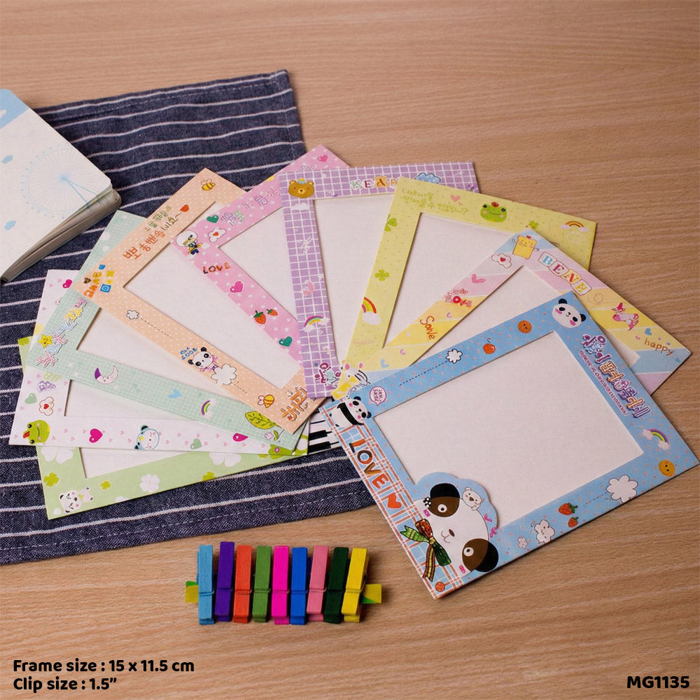 Hanging Photo Frame Kit, Printed - 9 Pcs Wall Collage Set (Style 2)