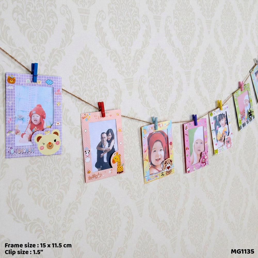 Hanging Photo Frame Kit, Printed - 9 Pcs Wall Collage Set (Style 2)
