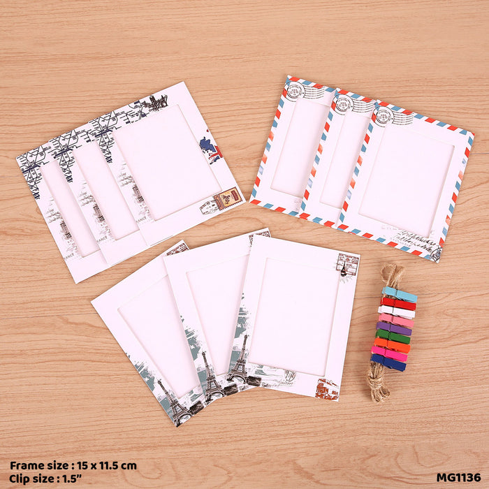 Hanging Photo Frame Kit, Printed - 9 Pcs Wall Collage Set (Style 1)