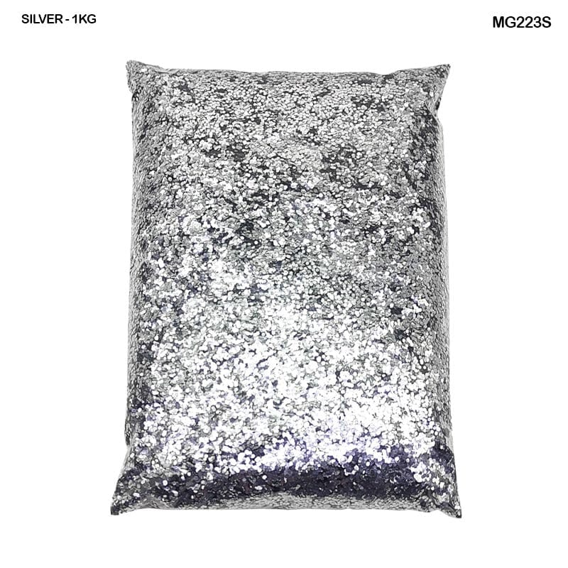 Mg223S Glitter Sequins 1-16 Silver 1Kg