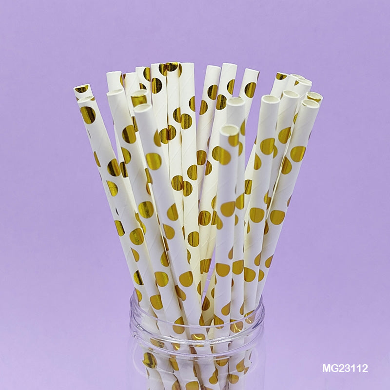 Paper Straw Foiled Dot 25Pcs (Mg231-12)