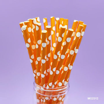 Paper Straw Plain Big Dots 25Pcs (Mg231-2)