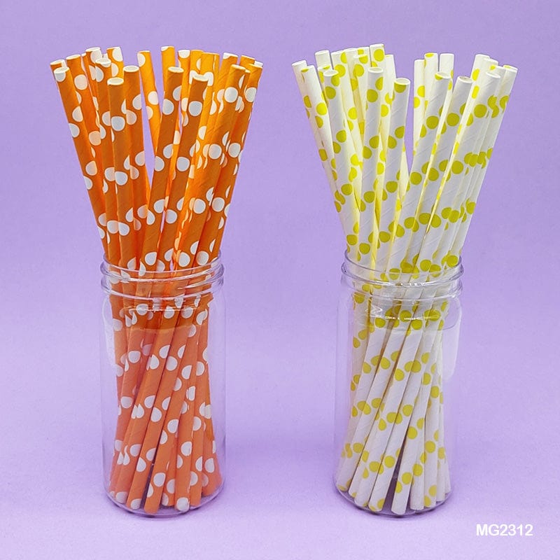 Paper Straw Plain Big Dots 25Pcs (Mg231-2)