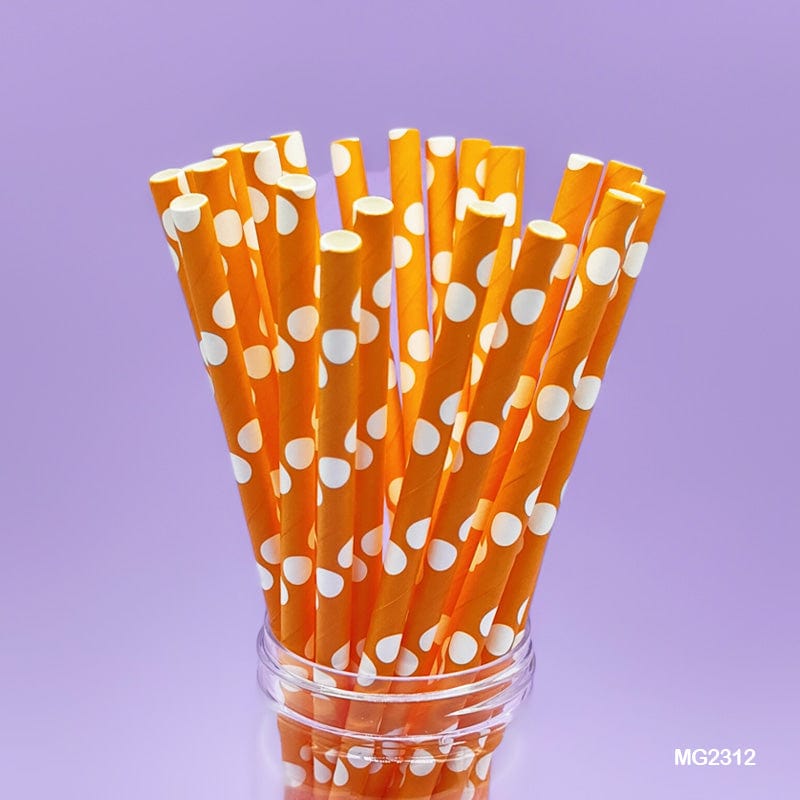 Paper Straw Plain Big Dots 25Pcs (Mg231-2)