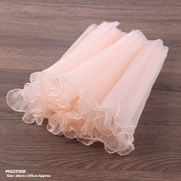 Peach Wrinkled Net Wrapping Paper with Border