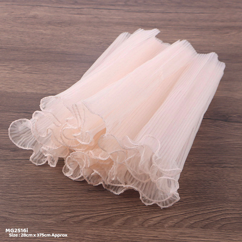Light Peach Wrinkled Net Wrapping Paper with Border