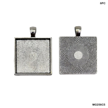 Square Metal Bezels Silver - Pack of 6 for Resin Jewellery