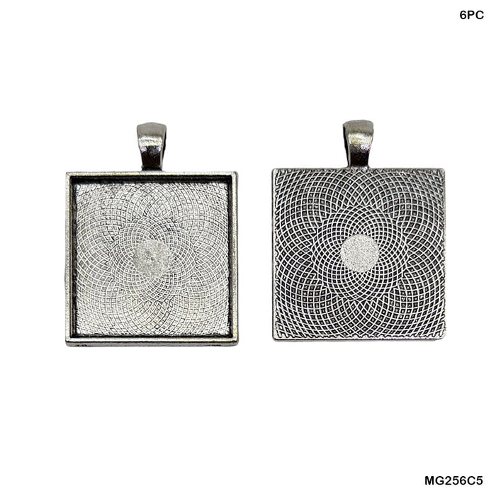 Square Metal Bezels Silver - Pack of 6 for Resin Jewellery