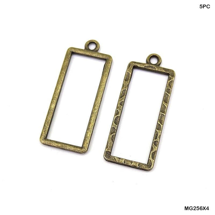 Copper Rectangle Bezel Blanks for Jewelry Making (5 Pieces)