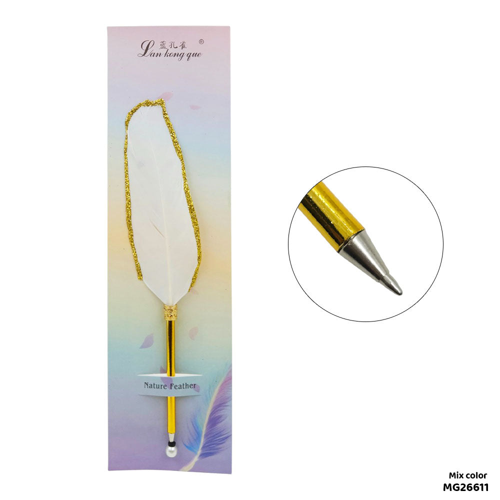 White Feather Ink Pen for Writing & Gifting