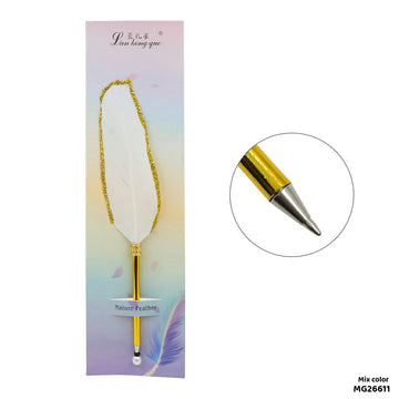 White Feather Ink Pen for Writing & Gifting