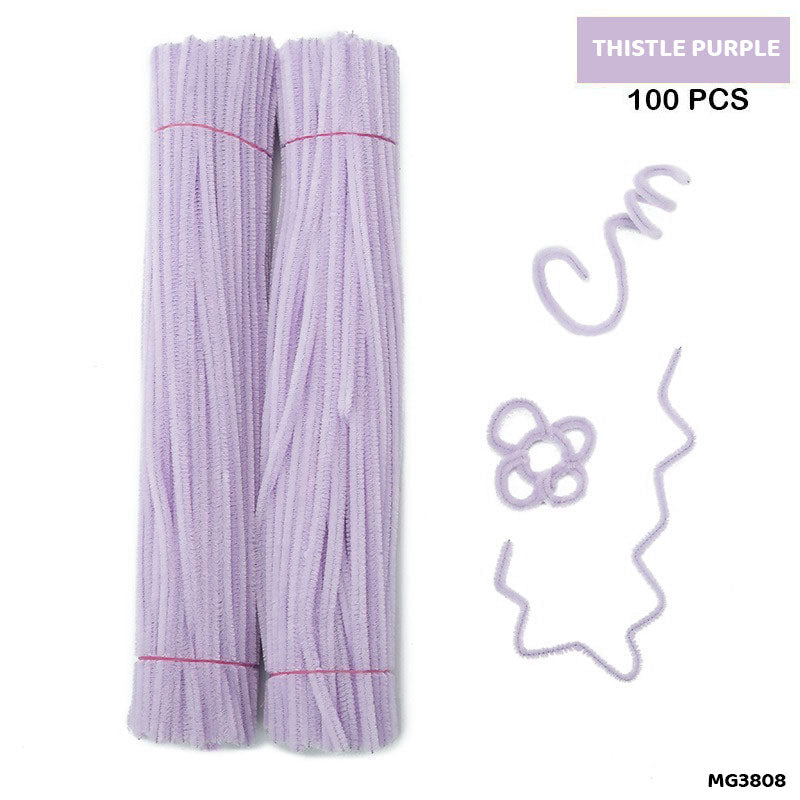 Chenille Pipe Cleaners - Pack of 100 Fuzzy Craft Sticks (Shade 2)