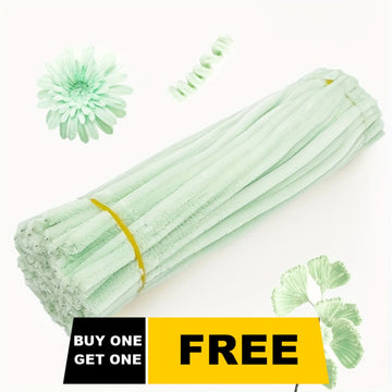 (Buy 1 Get 1 Free) Light Sage Green Pipe Cleaner | Pack of 100+100 Pipe Cleaners
