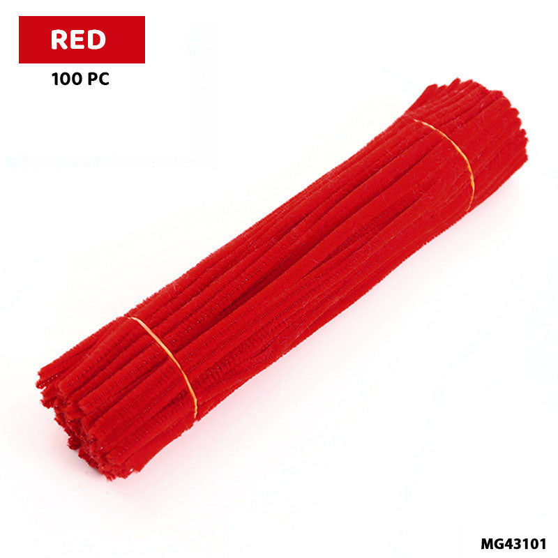 Chenille Pipe Cleaners - Pack of 100 Fuzzy Craft Sticks (Shade 12)
