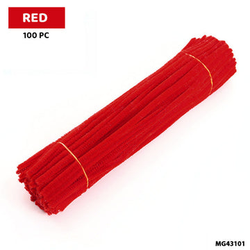 Chenille Pipe Cleaners - Pack of 100 Fuzzy Craft Sticks (Shade 12)