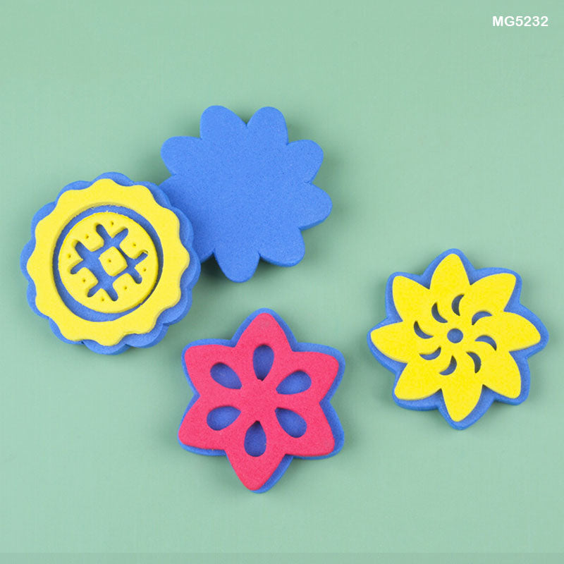 Kids Foam Stamp Set - 4 Pcs Design Stamps for Painting