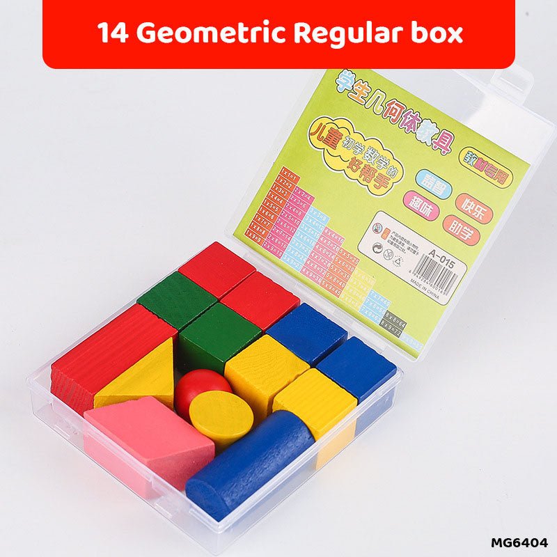 Mixed Craft Wood Blocks - 14 Pcs with Box