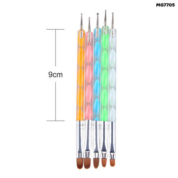 Brush & Emboss Tool Set with Acrylic Handles - 5 Pcs