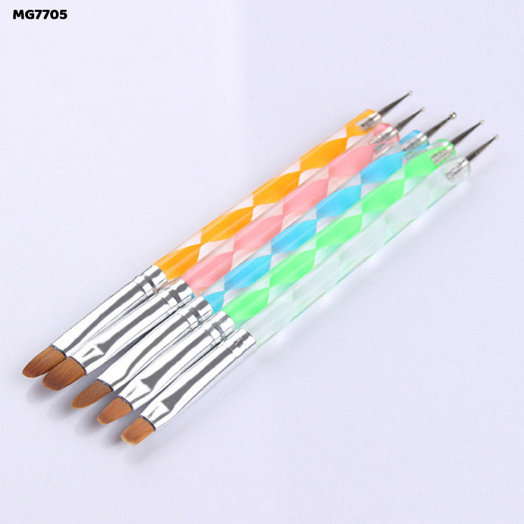 Brush & Emboss Tool Set with Acrylic Handles - 5 Pcs