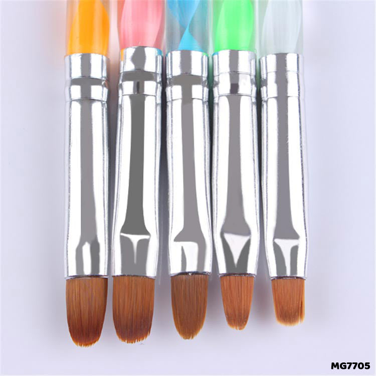 Brush & Emboss Tool Set with Acrylic Handles - 5 Pcs