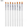 Brush Set with White Handle - 8 Pcs for Painting