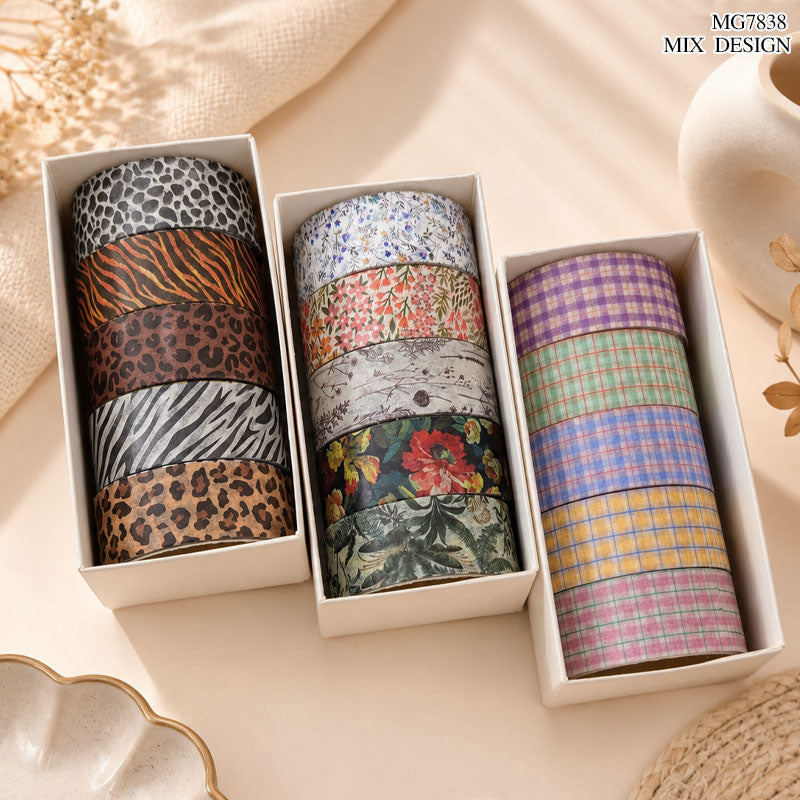 DIY Washi Tape Set - 5 Pcs Decorative Masking Tape
