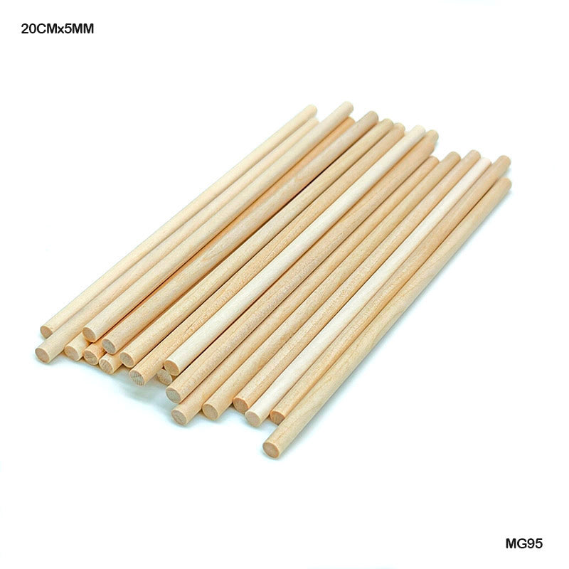 Wood Round 20 Stick Plain 20Cmx5Mm (Mg95)